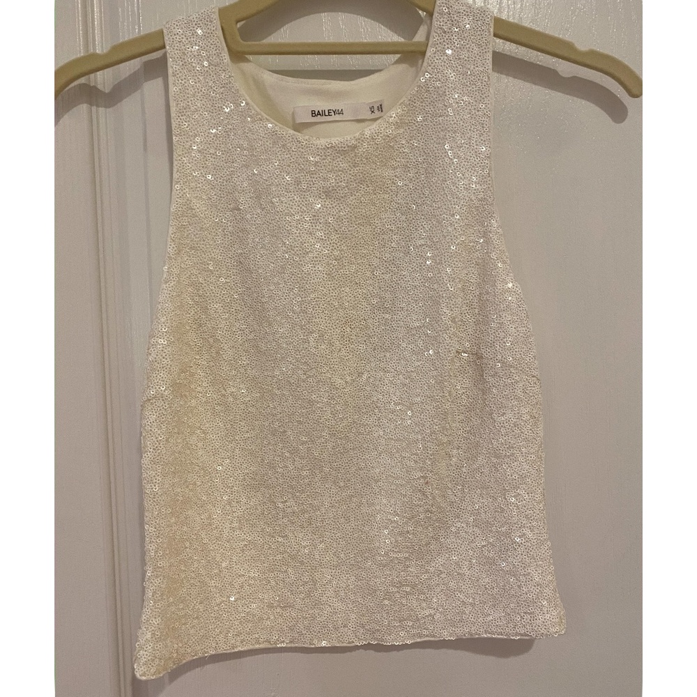 Bailey 44 You're The Top Cropped Sequin Tank XS - Picture 3 of 6